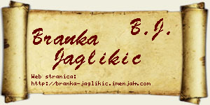 Branka Jaglikić vizit kartica